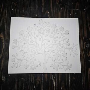 Lovely White Tree on White Canvas 16x20